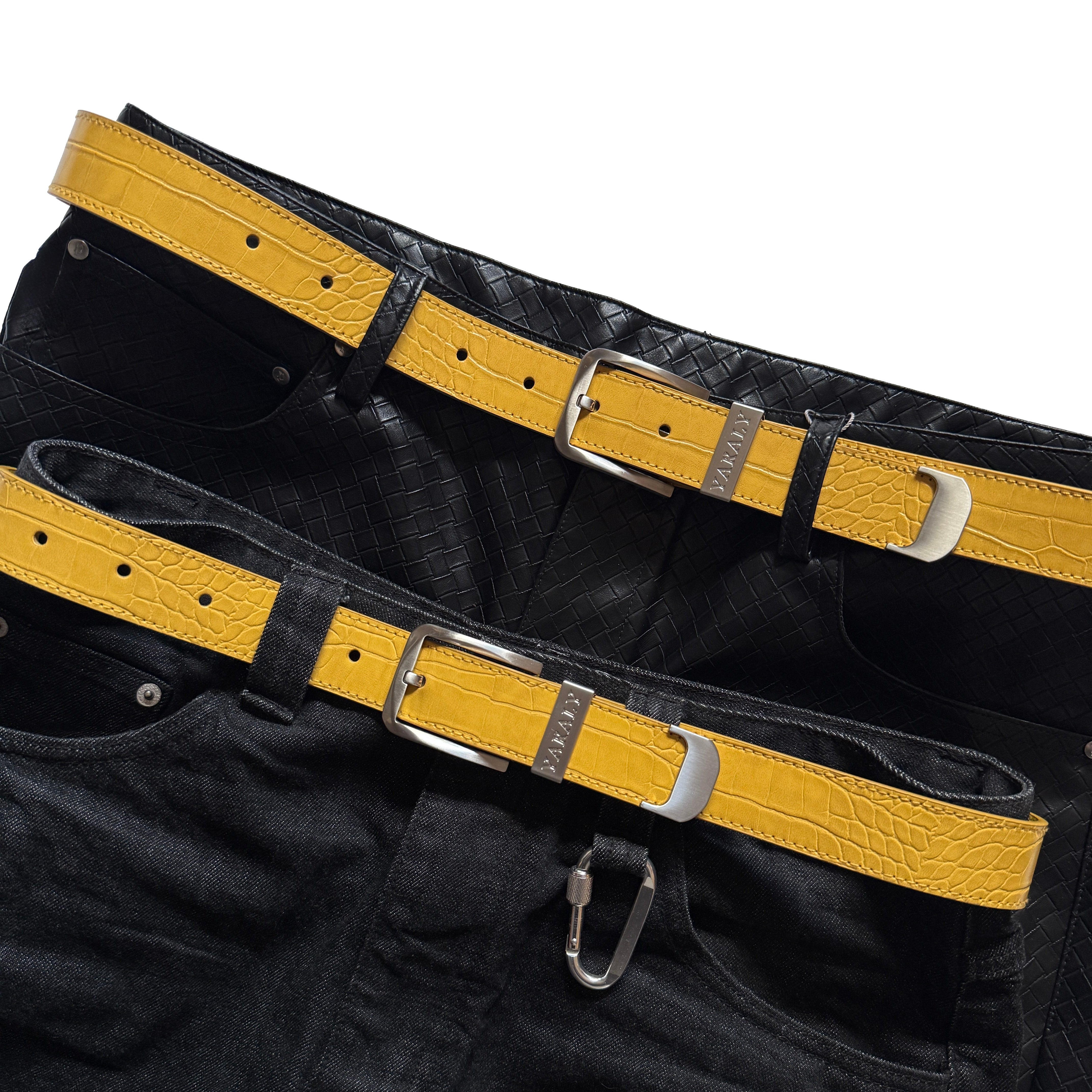 j*y様 ERL LOGO CROCO EFFECT LEATHER BELT ERL Logo Croco Effect Leather Belt | Men & Women | SVD UK