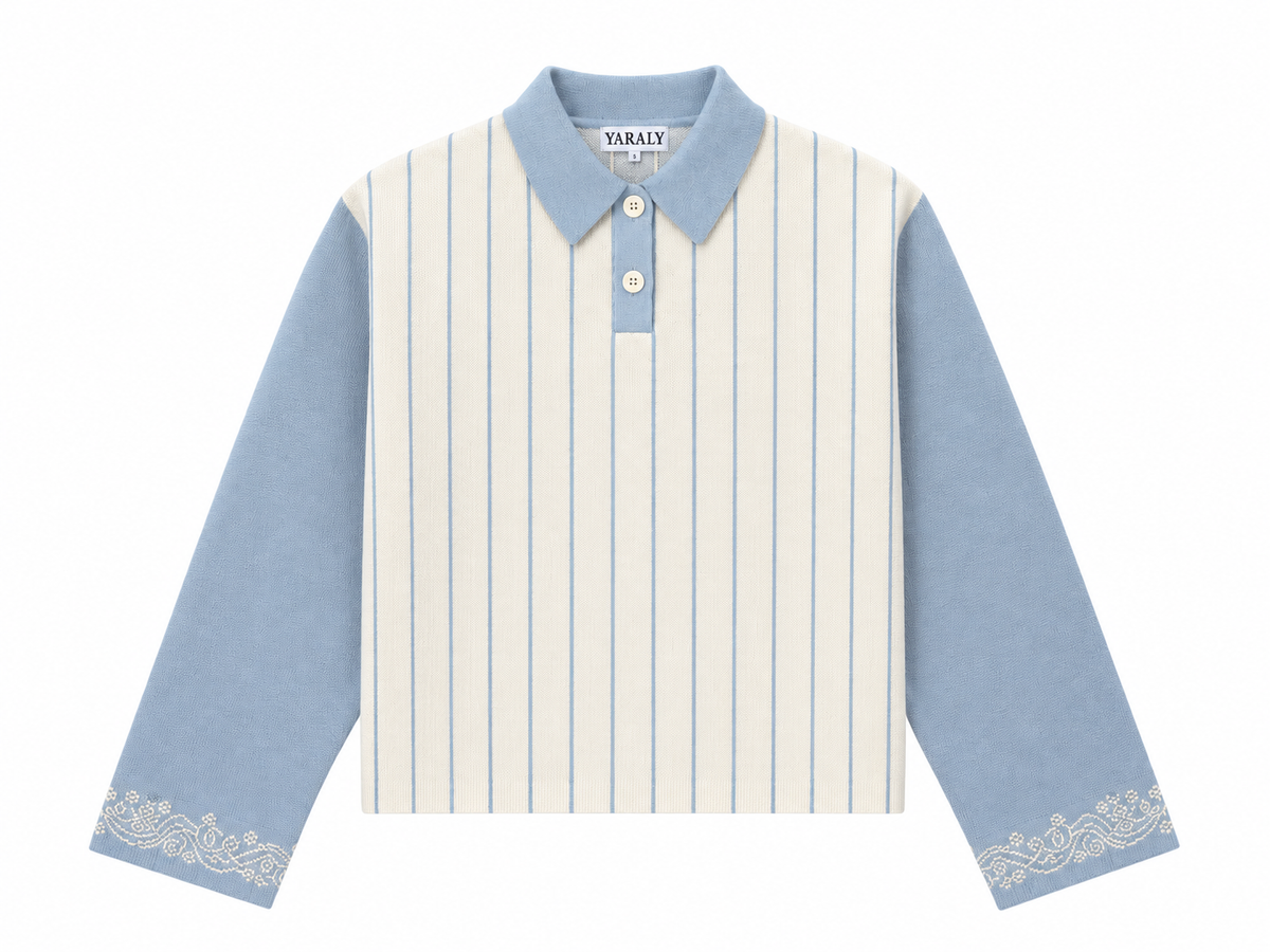 Heavy Knit Polo (Blue)