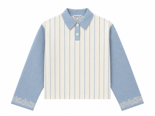 Heavy Knit Polo (Blue)