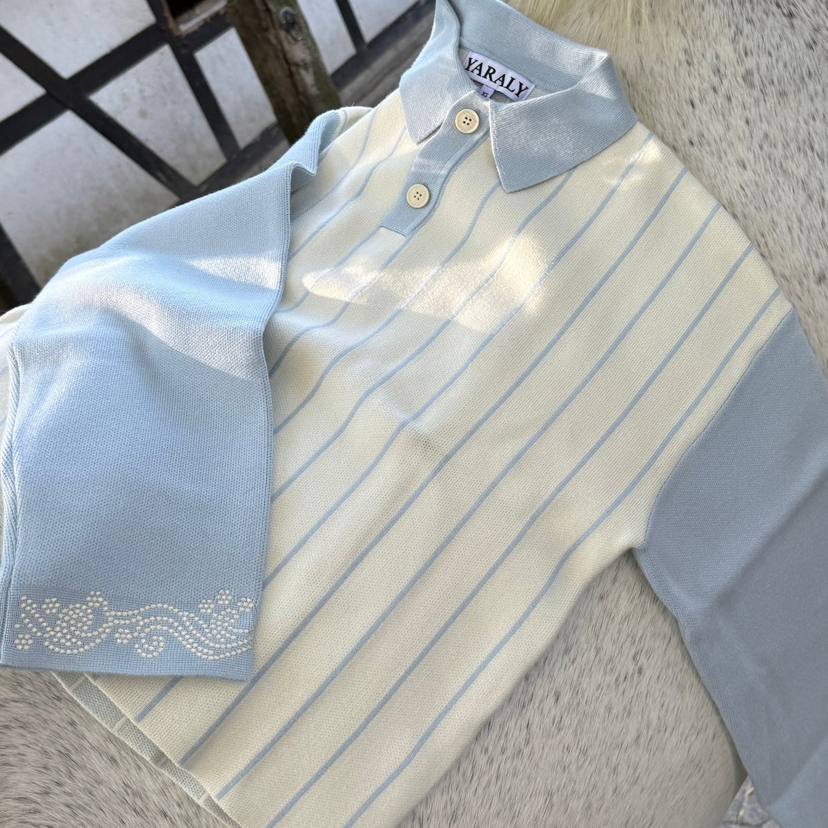 Heavy Knit Polo (Blue)