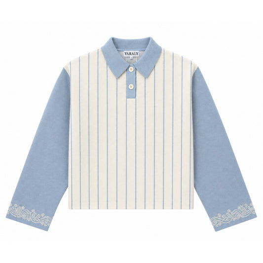 Heavy Knit Polo (Blue)